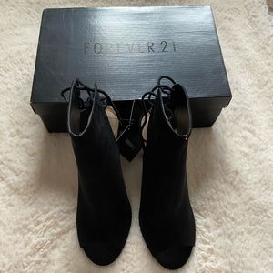 Black open toe heels